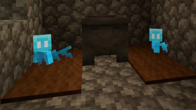 Allays in cells, the way they are found in pillager outposts and woodland mansions