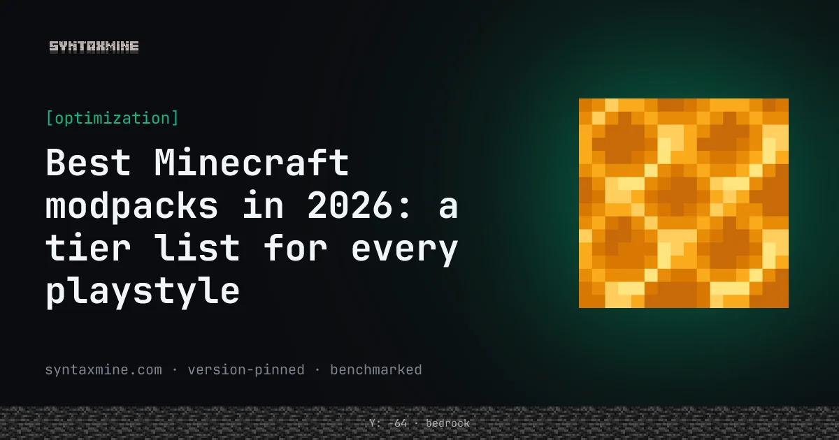 Modpack selection screen showing popular 2026 Minecraft modpacks