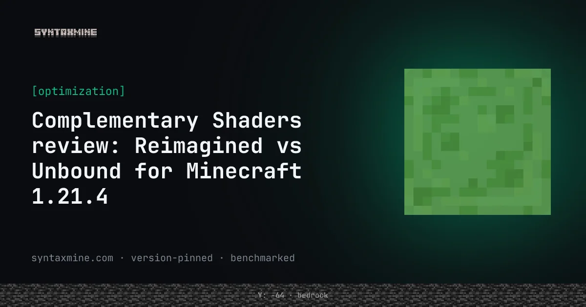 Complementary Reimagined shader screenshot in Minecraft 26.2
