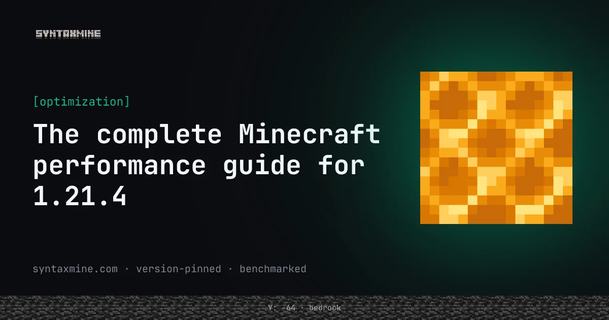 A complete Minecraft performance tuning overview for client and server