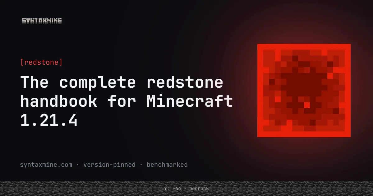A complete redstone reference diagram showing components and circuits in Minecraft
