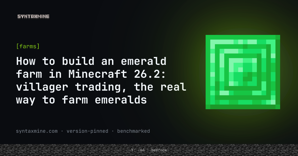 Villager trading hall used as an emerald farm in Minecraft 26.2
