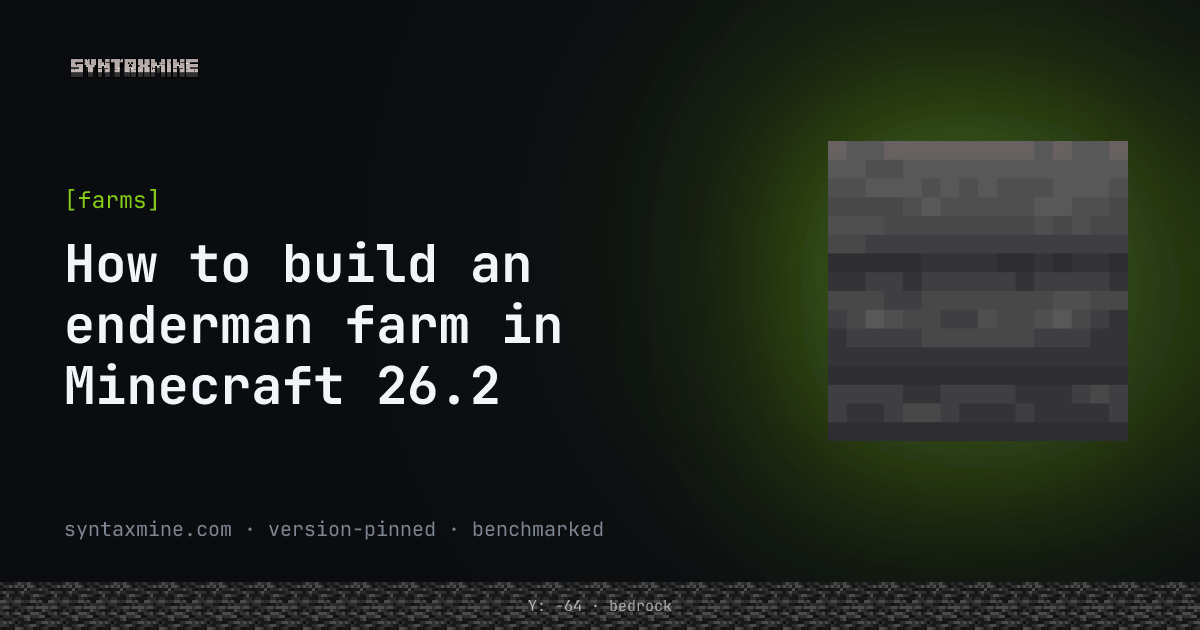 An enderman farm platform in the End with endermen funneled into a fall chamber