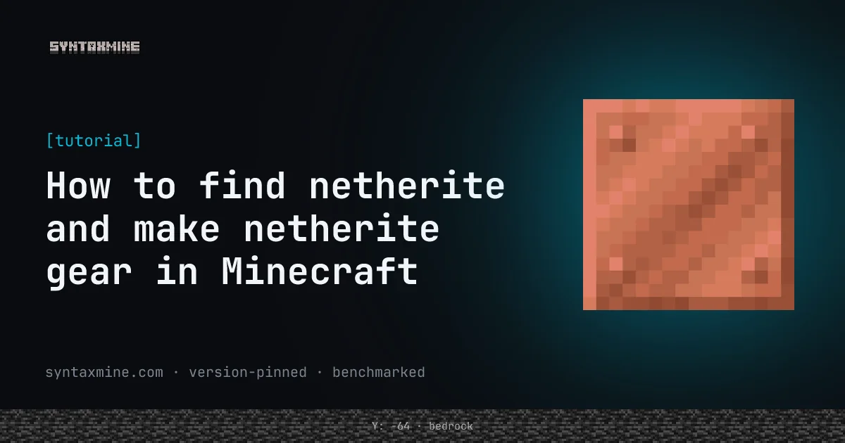 A player mining ancient debris deep in the Nether surrounded by netherrack