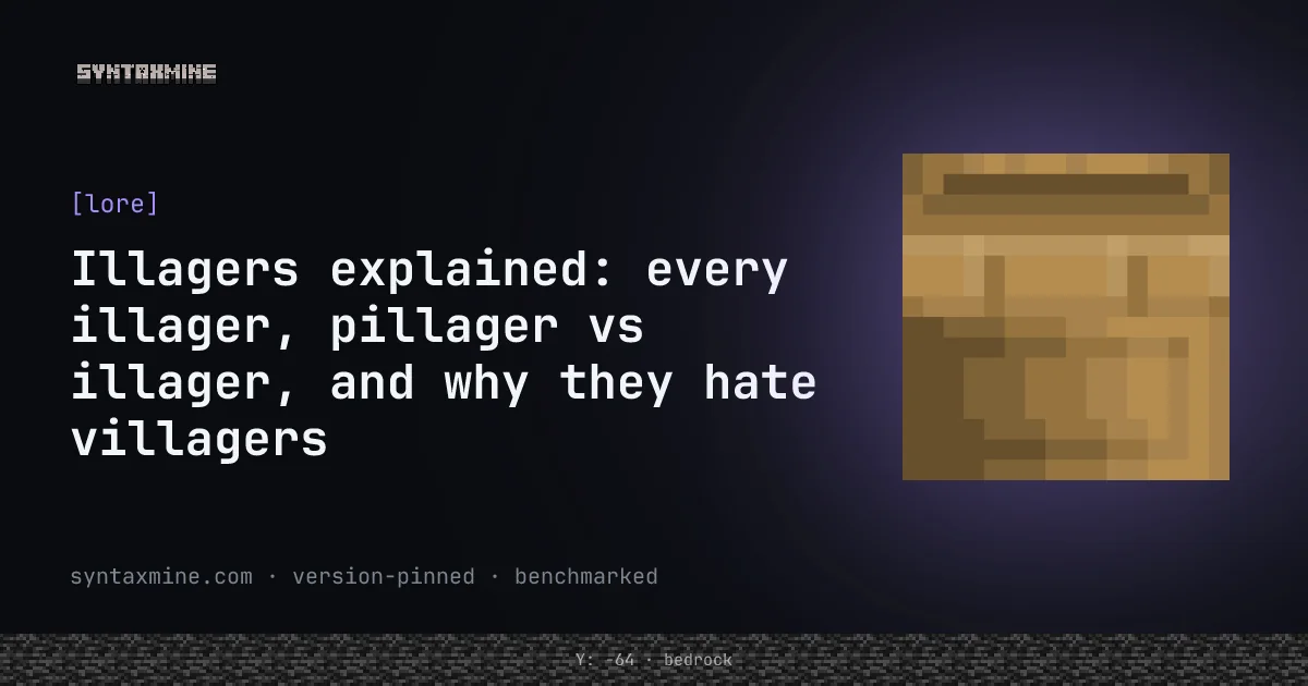 Minecraft illagers: pillager, vindicator and evoker