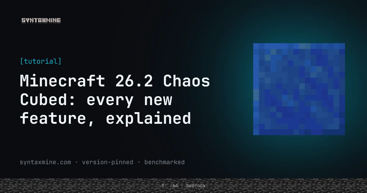 Minecraft 26.2 Chaos Cubed update overview with sulfur caves and new blocks