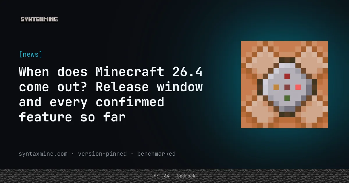 A Minecraft ice cave with icicles and ice crystals, the headline feature of the 26.4 winter drop