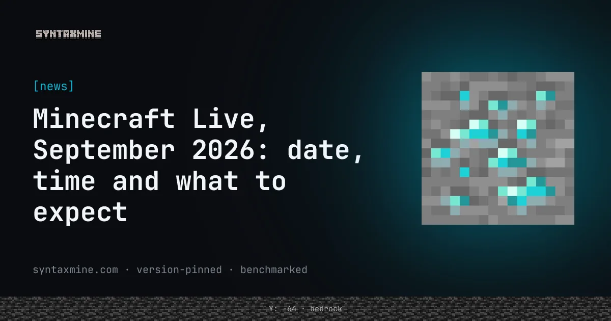 Minecraft Live September 2026 event preview