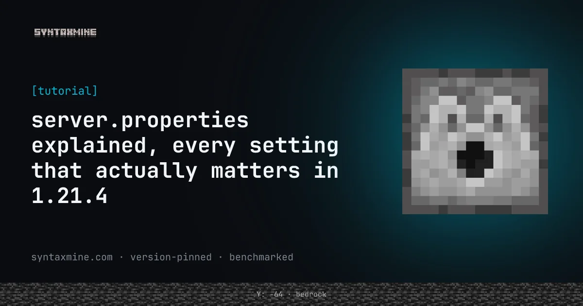 Minecraft server configuration settings overview