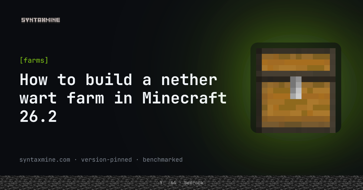 Rows of nether wart growing on soul sand in a nether wart farm ready to harvest