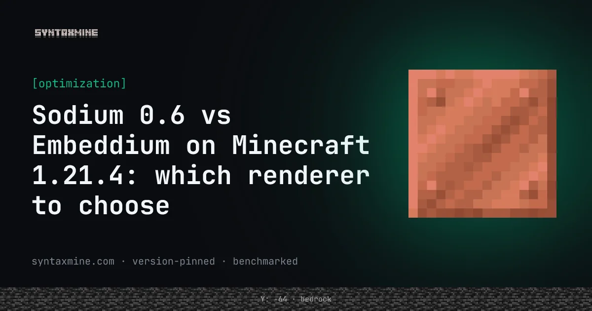 Sodium versus Embeddium renderer comparison cover