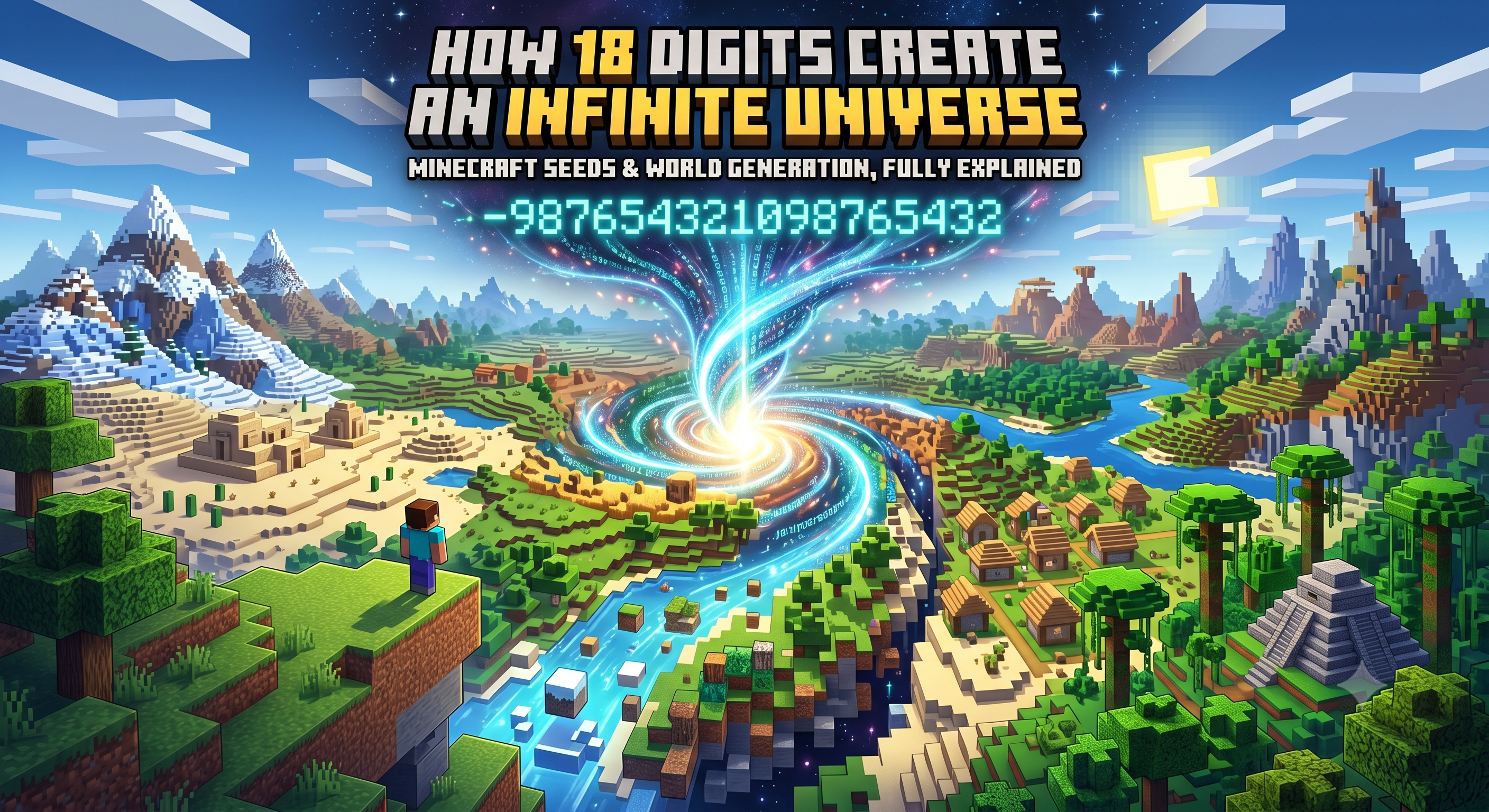 Minecraft world terrain representing saved world data